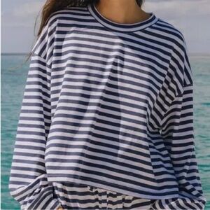 Daily drills striped crewneck
